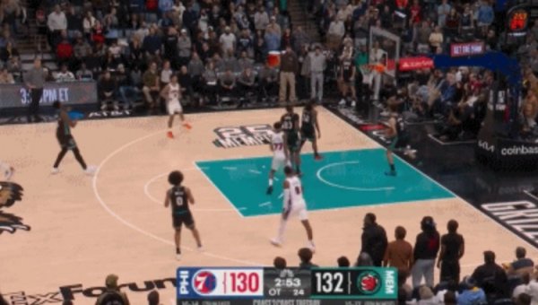 三要挟！恩比德罚球线一个探步晃退留心东谈主 牌号中投弹进